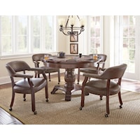 Tournament Round Game Table & Caster Arm Chair Set