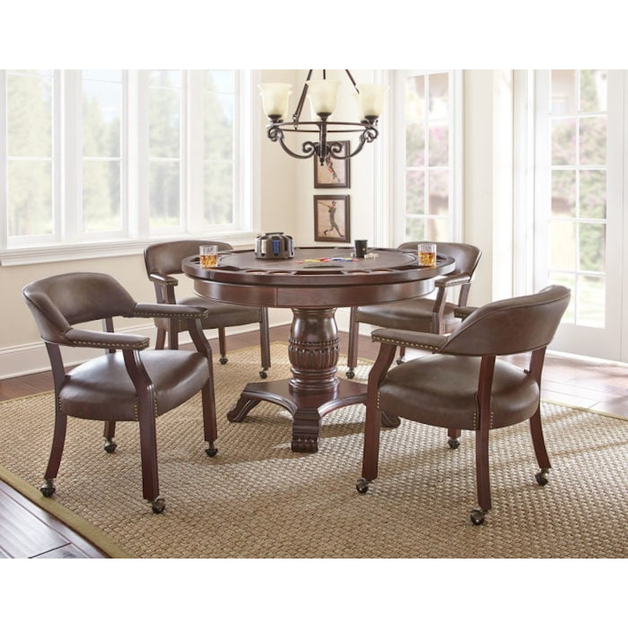 Prime Tournament Tournament Game Table & Caster Arm Chair Set