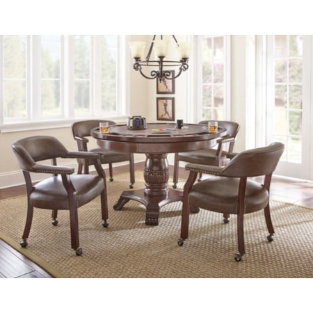 Game Table & Caster Arm Chair Set