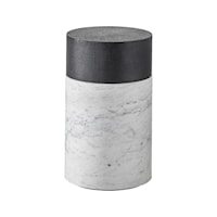 Cezanne End Table with Metal Top and Marble Base