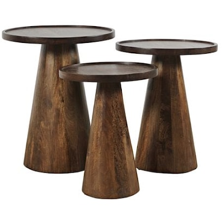 Knox Mid-Century Modern Bunching Tables - Chestnut (Set of 3)