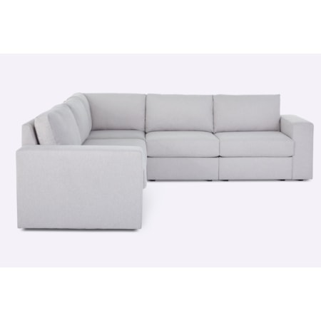 Wide-Arm 5-Seat Sectional Sofa