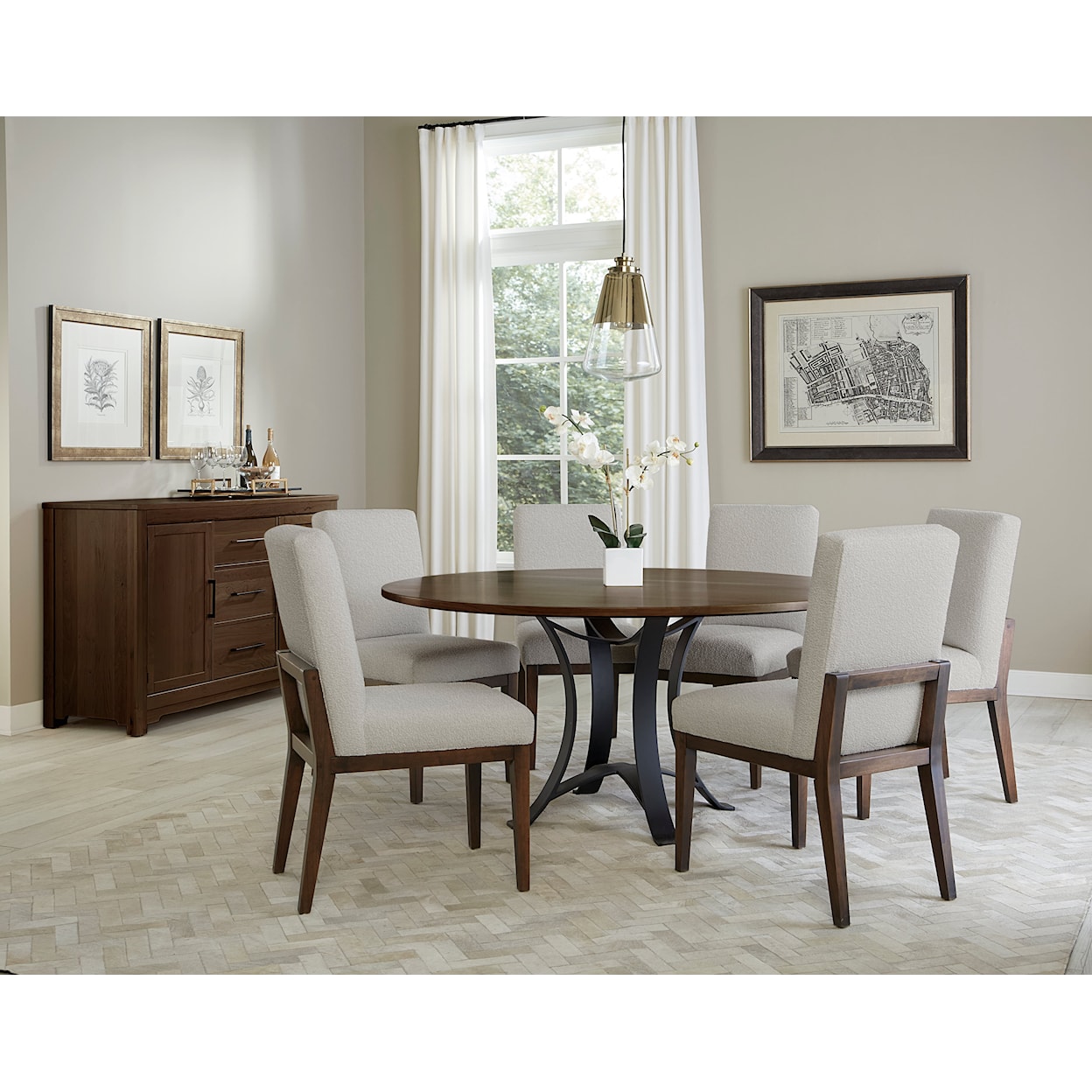 Virginia House Crafted Cherry - Dark Upholstered Side Dining Chair