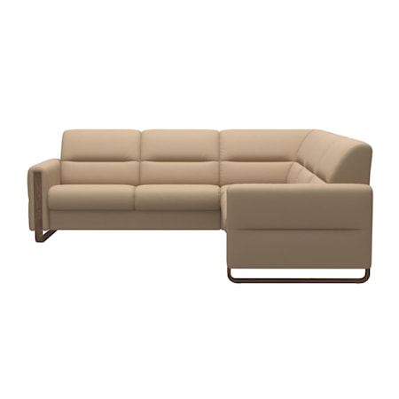 4-Seater Sectional Sofa with Wood Arms