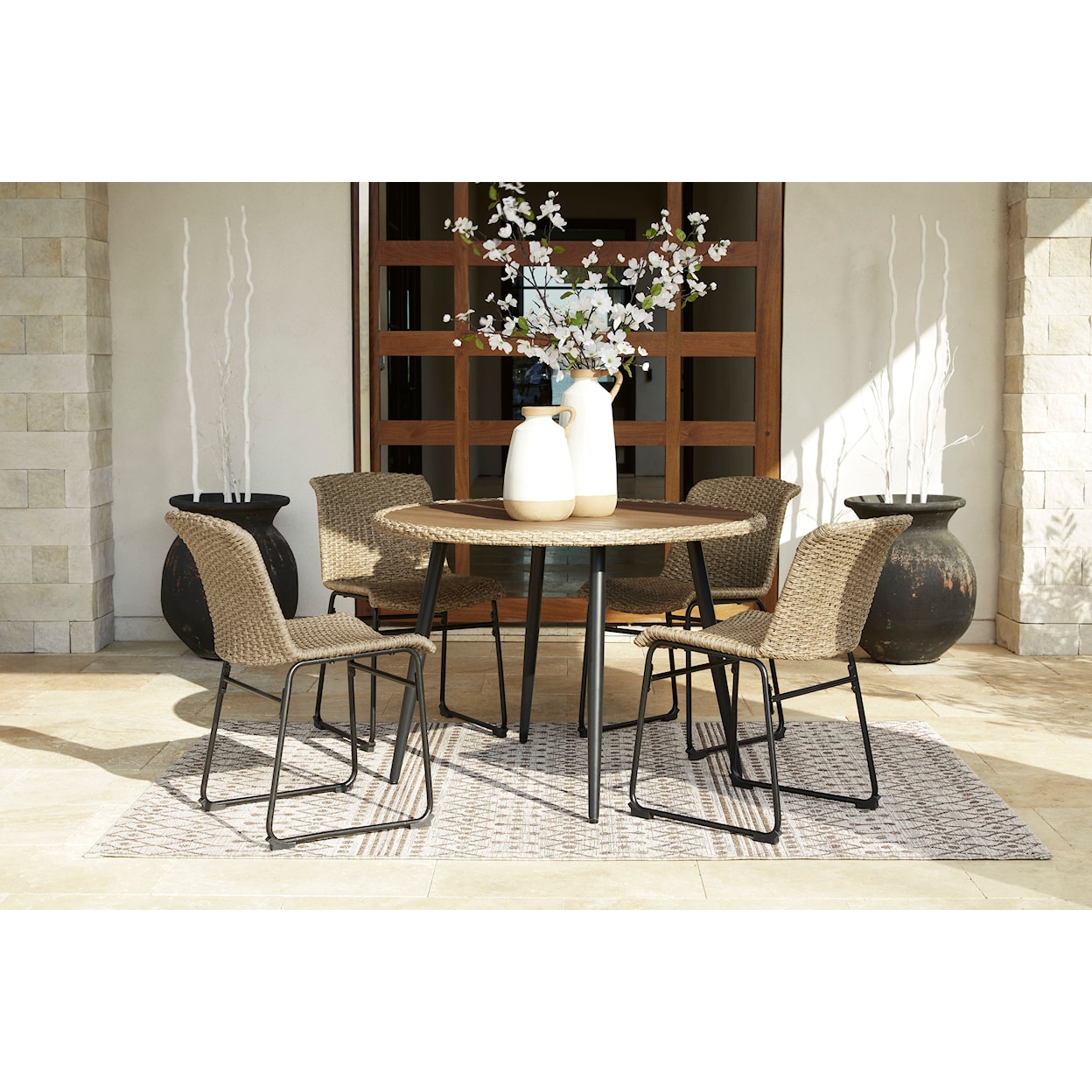 Ashley Furniture Signature Design Amaris 5-Piece Outdoor Dining Set