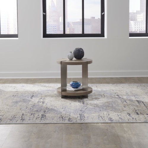 Contemporary End Table with Lower Shelf