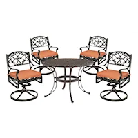 Traditional 5 Piece Outdoor Dining Set with Cushions