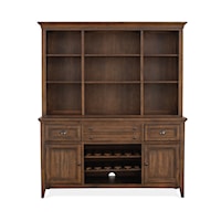 Transitional Buffet with Hutch with Wine Bottle Storage 