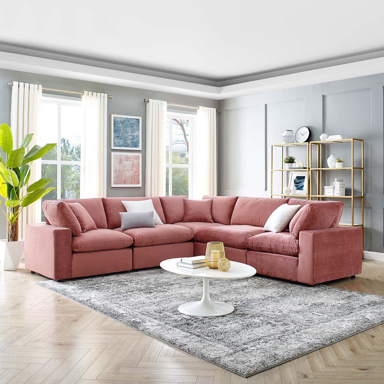 Modway Commix 5-Piece Sectional Sofa