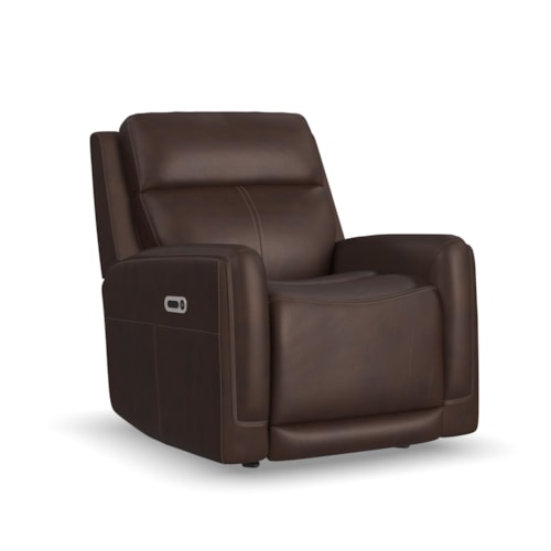 Transitional Gliding Power Recliner with Power Headrest and Lumbar