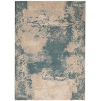 5'3" x 7'3" Ivory/Teal Rectangle Rug