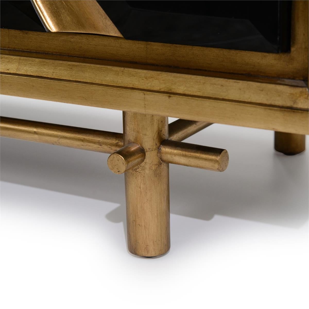 John-Richard Furniture Modern Black &amp; Gold Four-Door Credenza