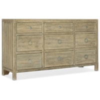 Coastal 9-Drawer Dresser with Felt-Lined Jewelry Tray