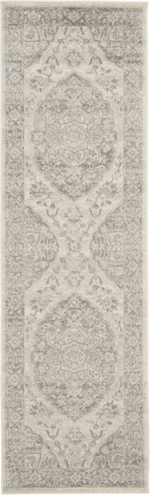 2'3" x 7'3" Ivory/Grey Runner Rug