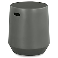 Indoor/Outdoor Gray Ceramic Stool