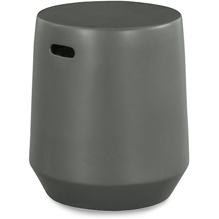 Indoor/Outdoor Gray Ceramic Stool