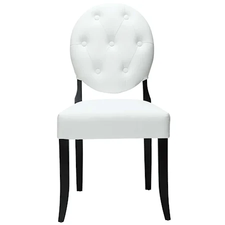 Contemporary Upholstered Dining Side Chair with Button Tufting
