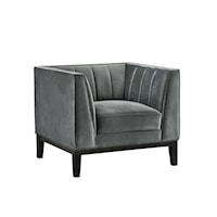 Contemporary Accent Chair with Channel Back