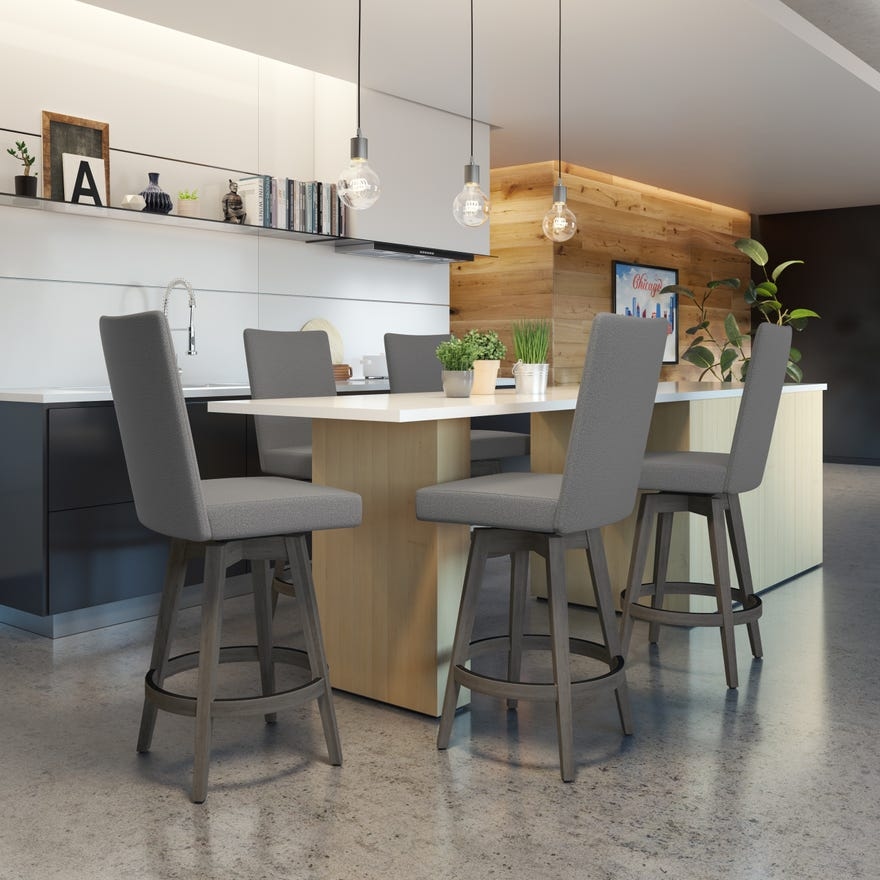 Upholstered Bar Height Swivel Stool