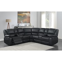 Contemporary 3-Piece Power Reclining Sectional Sofa with Consoles