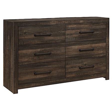 6-Drawer Dark Oak Dresser