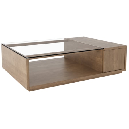 Glass-Top Coffee Table w/Storage