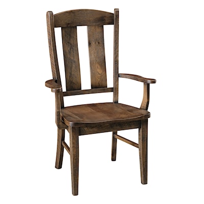 Archbold Furniture Amish Essentials Casual Dining Griffin Rough Sawn Arm Chair