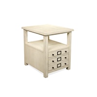 2 Drawer End Table in Country White