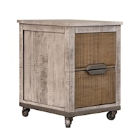 Transitional 2-Drawer File Cabinet with Iron Base