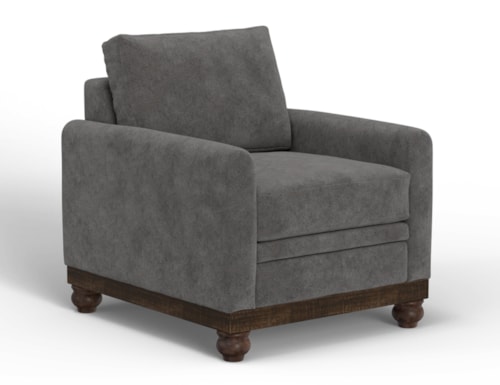Contemporary Armchair with Bun Feet