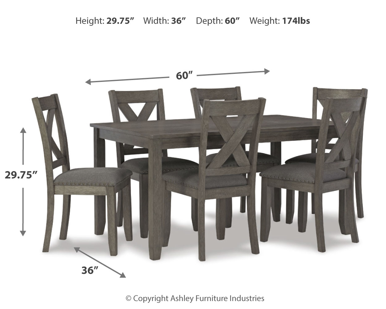 Rect Dining Table Set (Set Of 7)