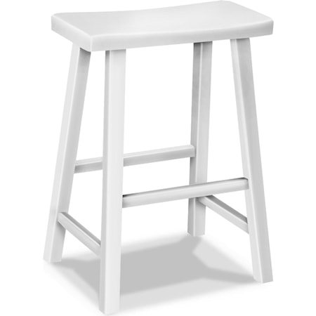 Saddle Seat Stool in Pure White