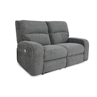 Contemporary Dual Power Reclining Loveseat with Power Headrests and USB Charging Ports