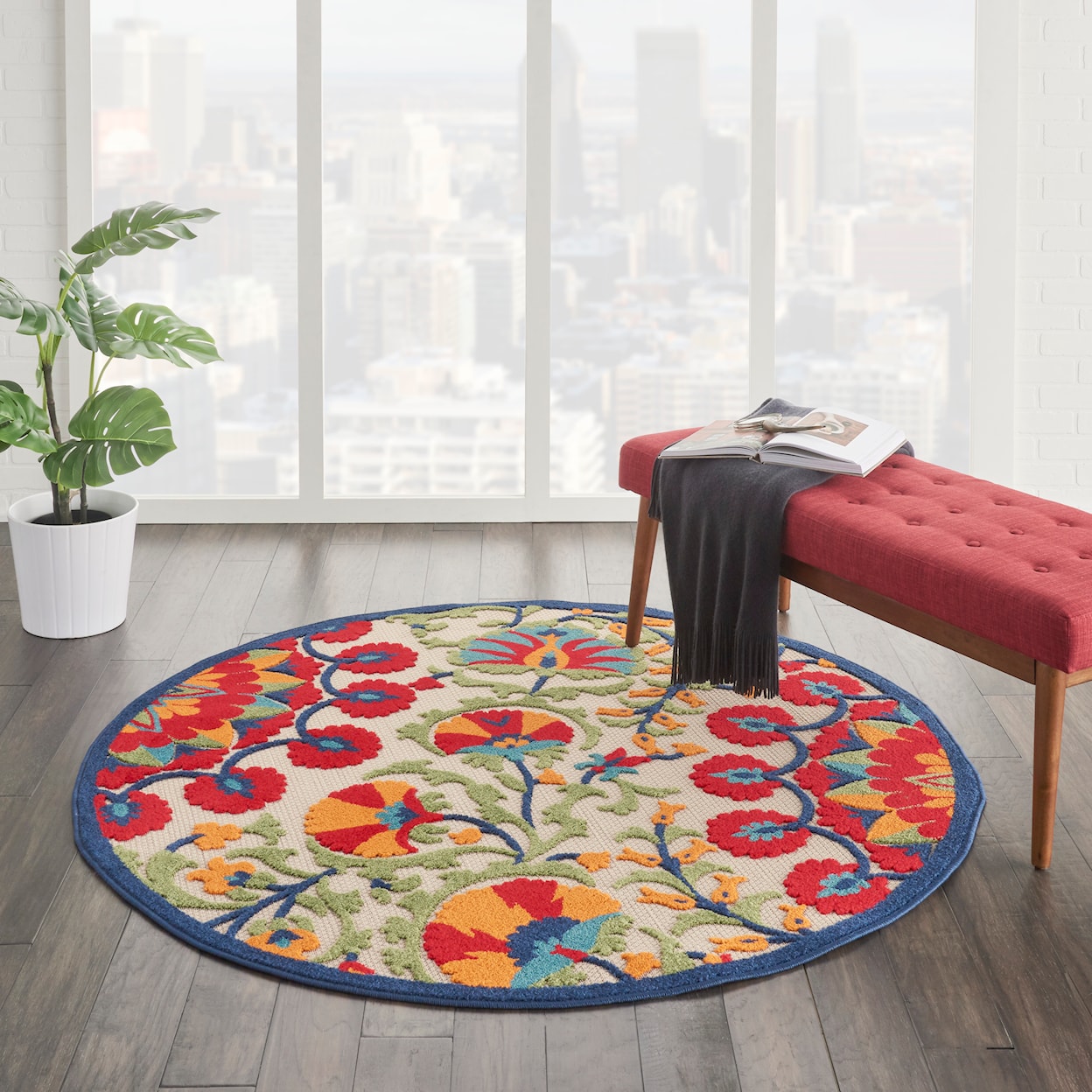 Nourison Aloha 5'3" Round  Rug