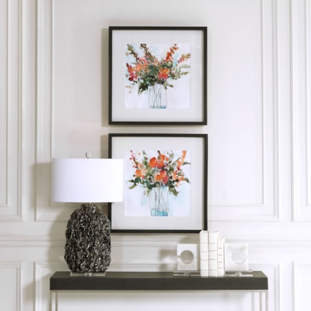 Fresh Flowers Watercolor Prints S/2