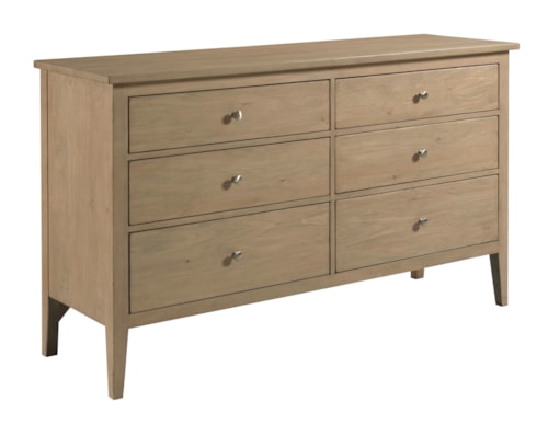 Traditional 6 Drawer Dresser with Black Nickel Knobs