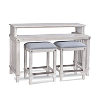 Artisan Landing Sofa Table / Bar with Stools