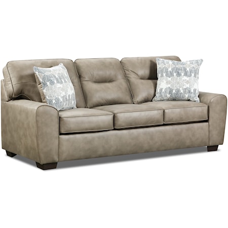Contemporary Sofa with Tapered Wood Legs