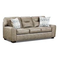 Contemporary Sofa with Tapered Wood Legs