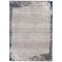 5'3" x 7'3" Grey/Navy Rectangle Rug