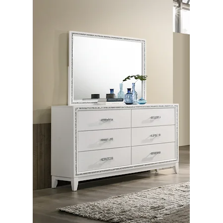 Dresser and Mirror Set