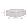 Moe's Home Collection Clay Clay Ottoman Livesmart Fabric White