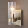 Uttermost Cardiff Antique Brass 1 Light Cylinder Sconce