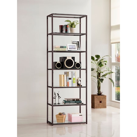 Kate 78-inch Glass Bookshelf