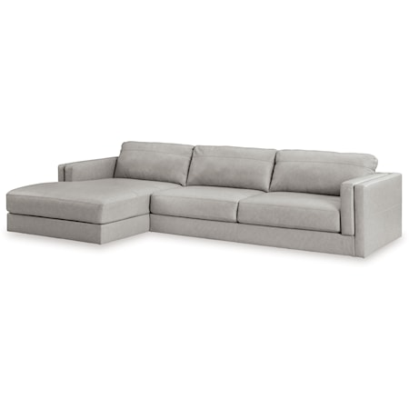 Leather Match 2-Piece Sectional With Chaise