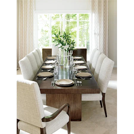 Eleven Piece Dining Set with San Lorenzo Table and Married Fabric Sierra Chairs