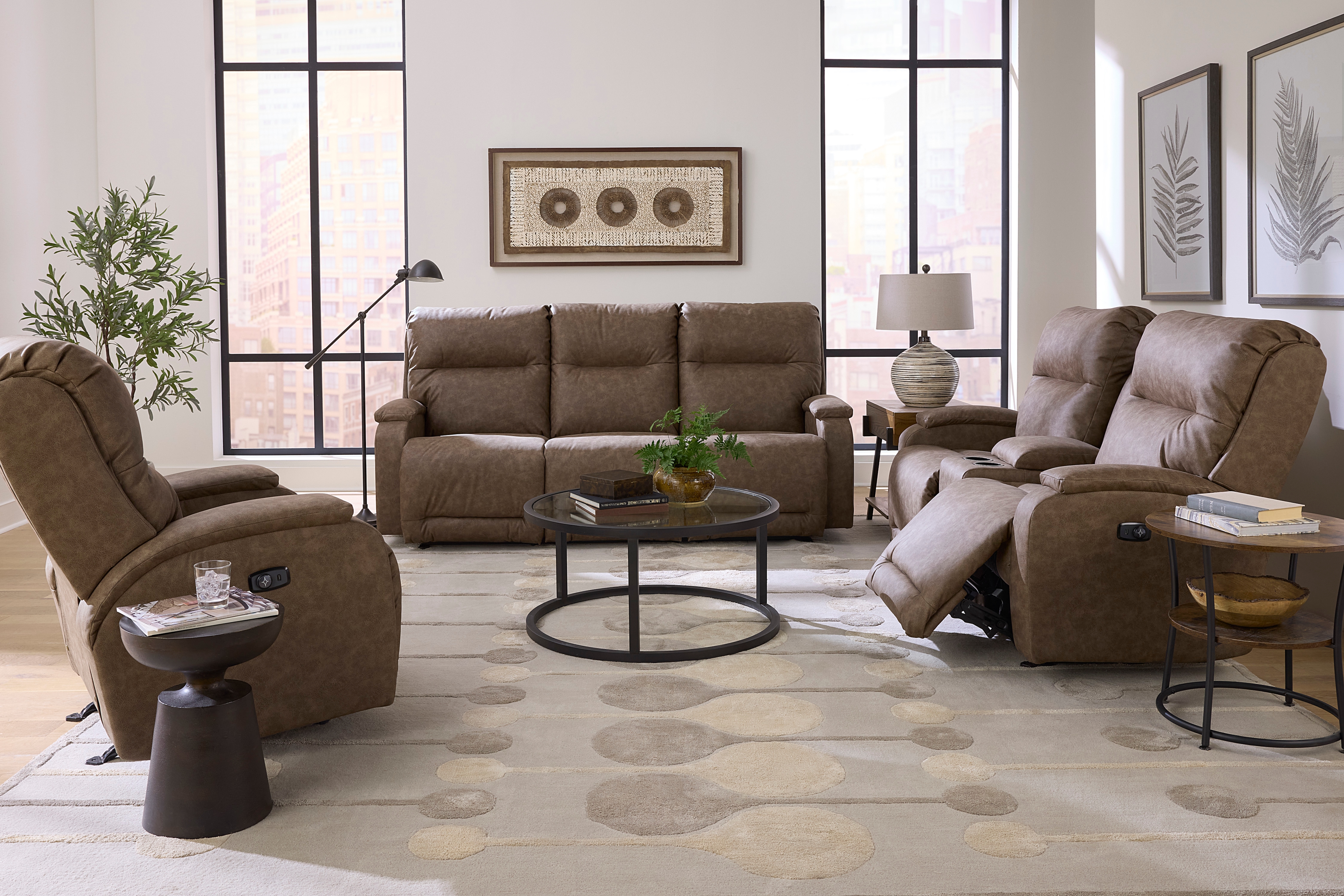 Best Home Furnishings Maverly Power Reclining Space Saver Loveseat