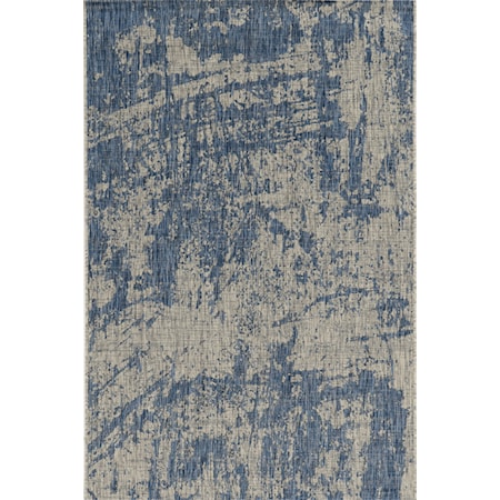 7'10" x 10'10" Grey/Denim Strokes Rug