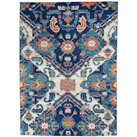 5'3" x 7'3" Blue/Multicolor Rectangle Rug