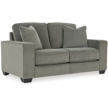 Contemporary Loveseat with Throw Pillows